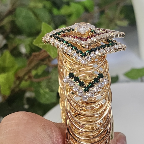 Gold with Crystal Stones Adjustable Braclet / Arm Cuff New - Picture 4 of 7